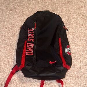Nike Black and Red Ohio State Backpack (Well Loved)
